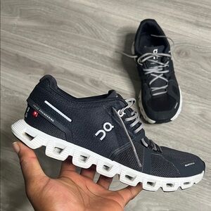 On Running Men's Black and White Athletic Shoes